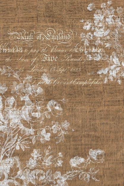 Roycycled Decoupage Paper | Floral Burlap - Portrait 20" x 29" Sheet