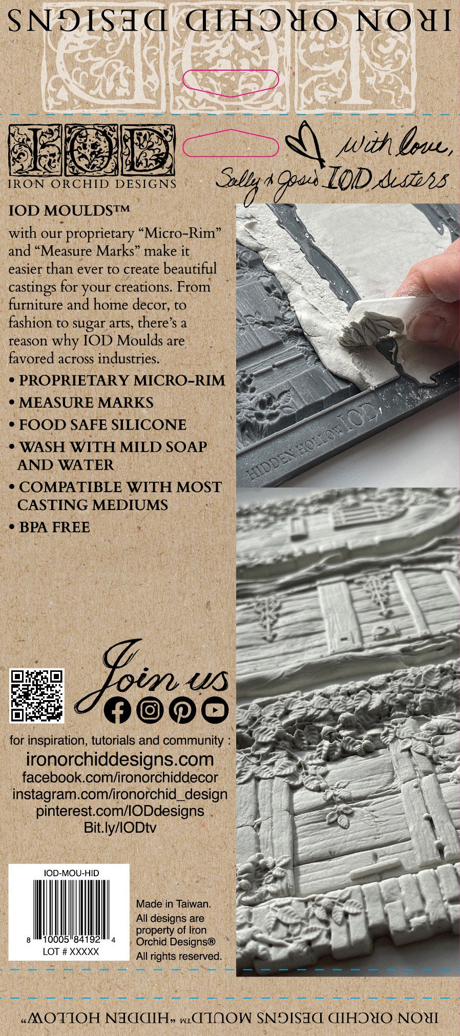 Hidden Hollow IOD décor mould 6 x 10 - by Iron Orchid Designs