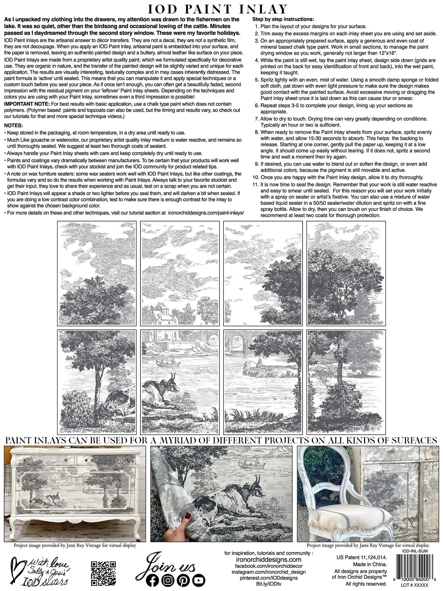 Summer Villa IOD Paint Inlay by Iron Orchid Design (8) 12 X 16 Sheets - Limited Release