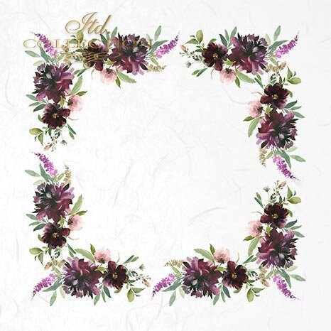 Flowers, watering can ITD Decoupage Rice Paper |6 (6x6 in sheets) 6 designs in pack | RSM019