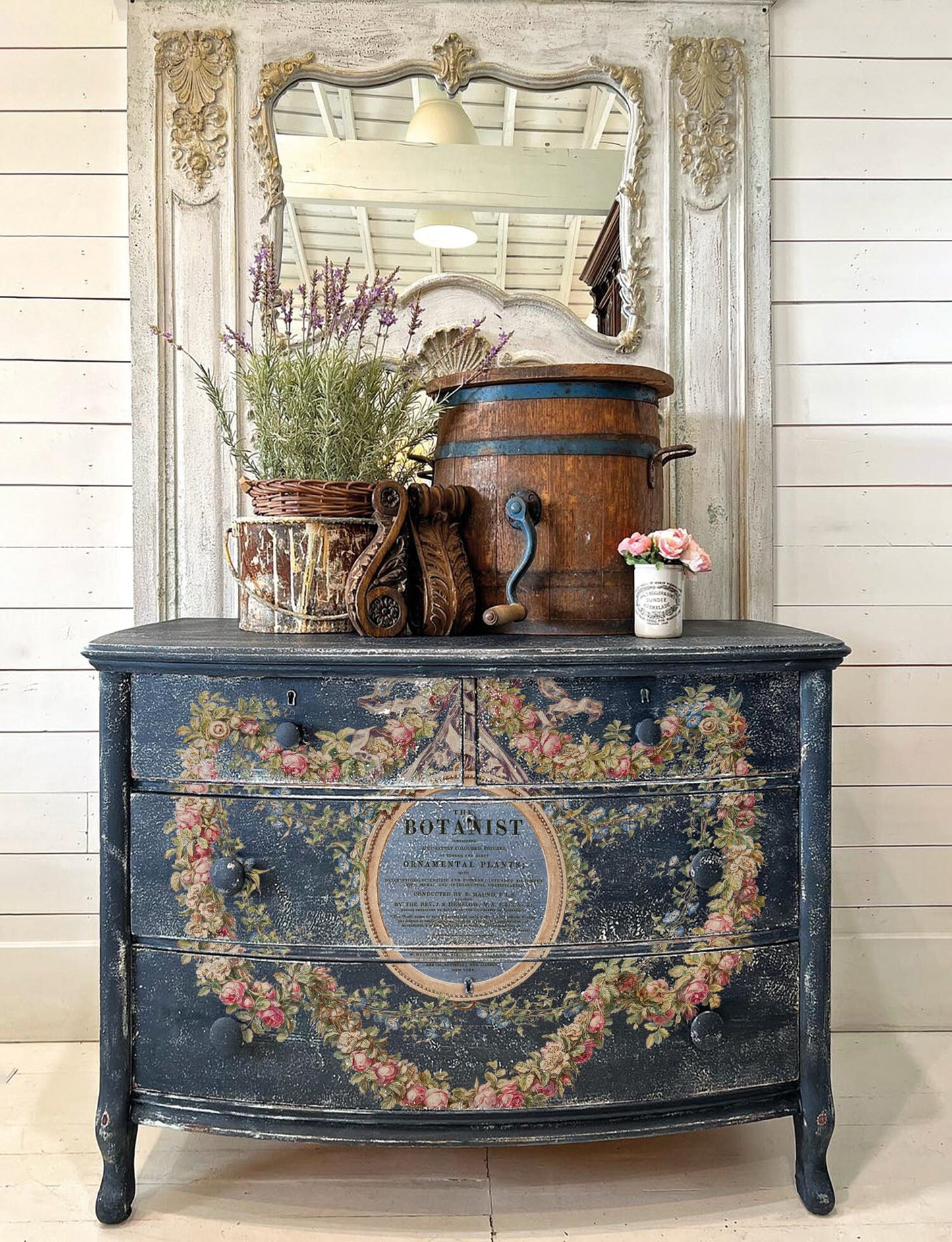 The Botanist IOD Transfer Pad with (4) 12 X 16 Sheets by Iron Orchid Designs  Rub-On Furniture Transfer Decal