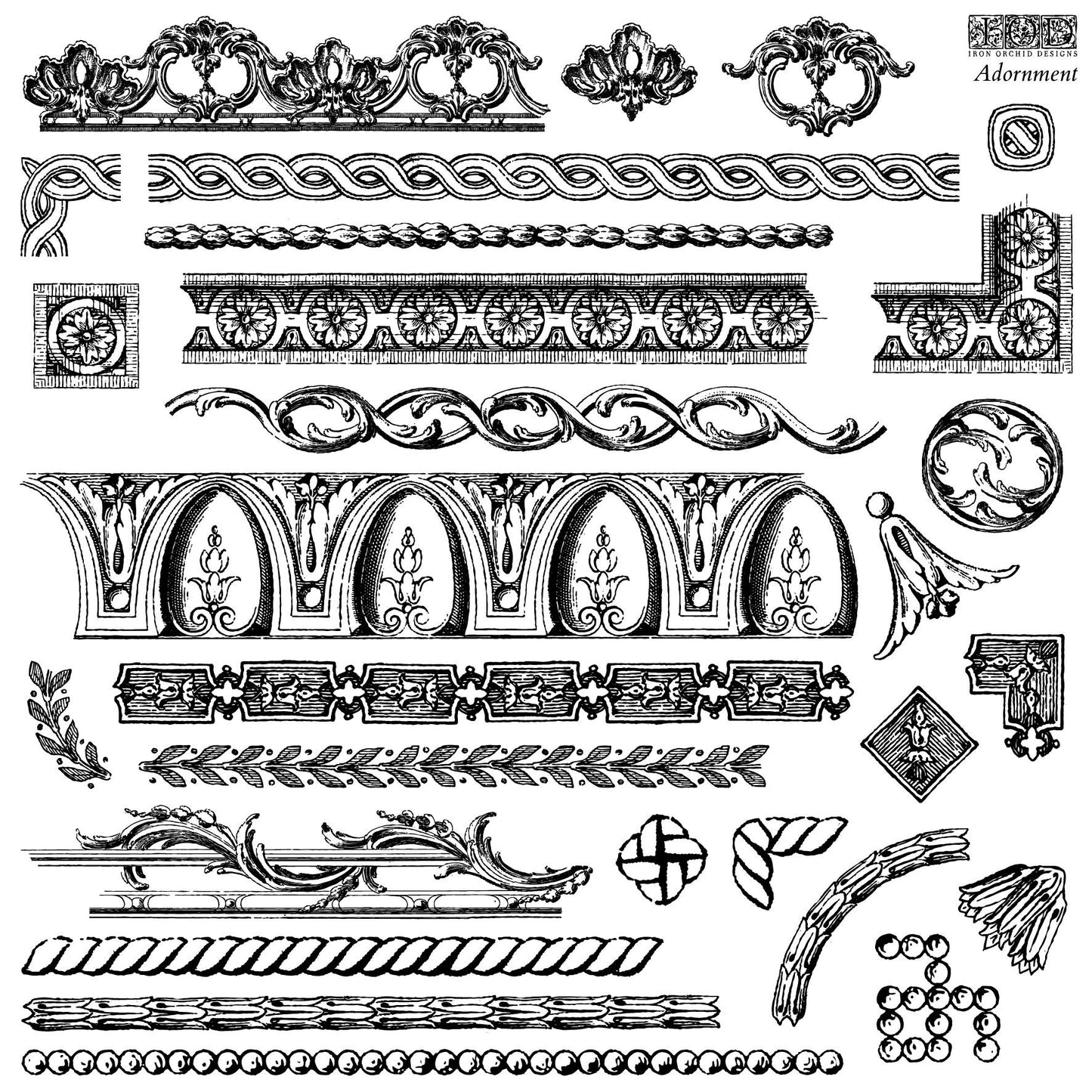 Adornment 12 x 12 IOD stamp - by Iron Orchid Designs