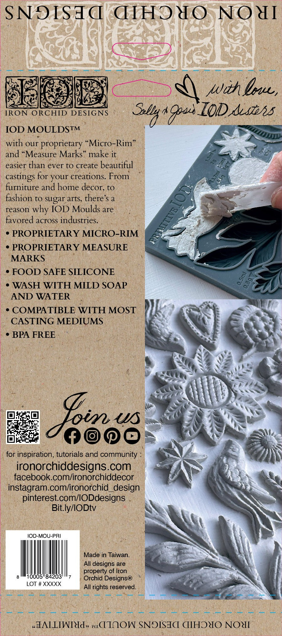 Primitive IOD décor mould 6 x 10 - by Iron Orchid Designs