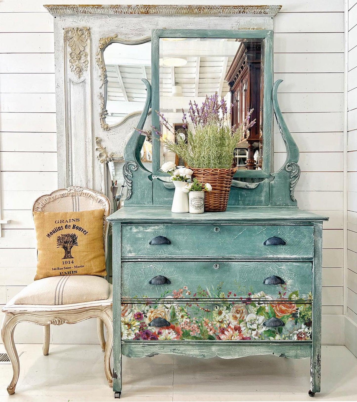 Elysium IOD Transfer Pad with (4) 12 X 16 Sheets by Iron Orchid Designs Rub-On Furniture Transfer Decal