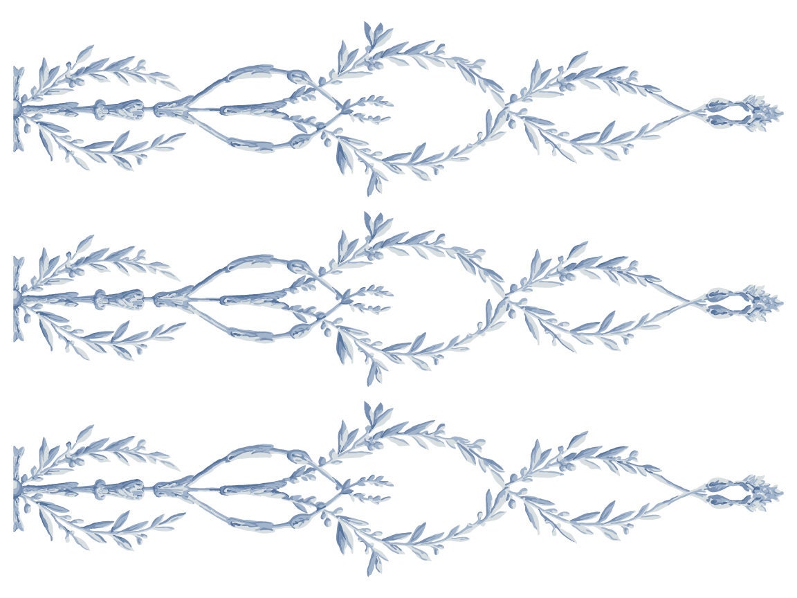 Trompe l'oeil Bleu IOD Paint Inlay by Iron Orchid Design (4) 12 X 16 Sheets - Limited Release