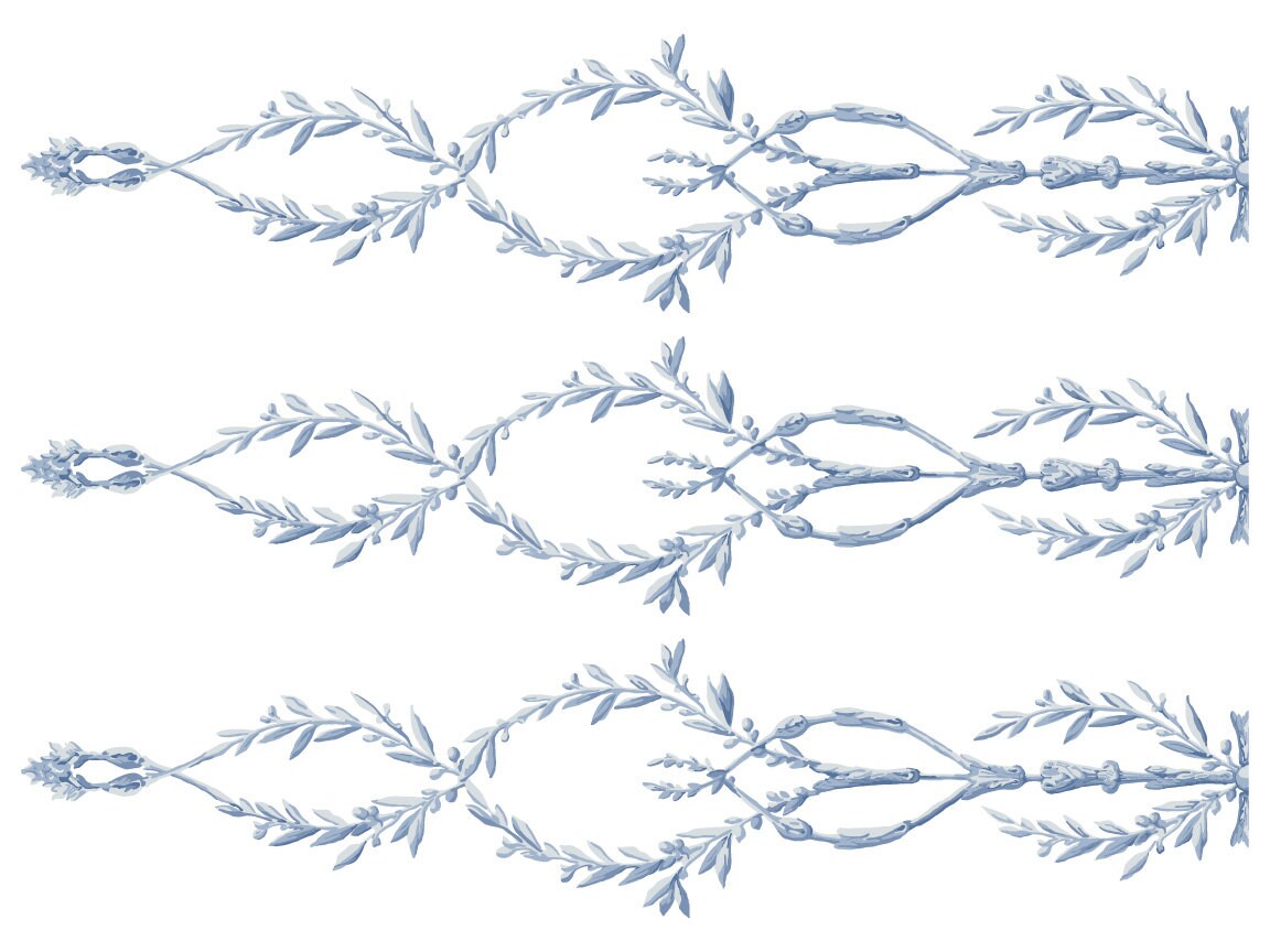 Trompe l'oeil Bleu IOD Paint Inlay by Iron Orchid Design (4) 12 X 16 Sheets - Limited Release