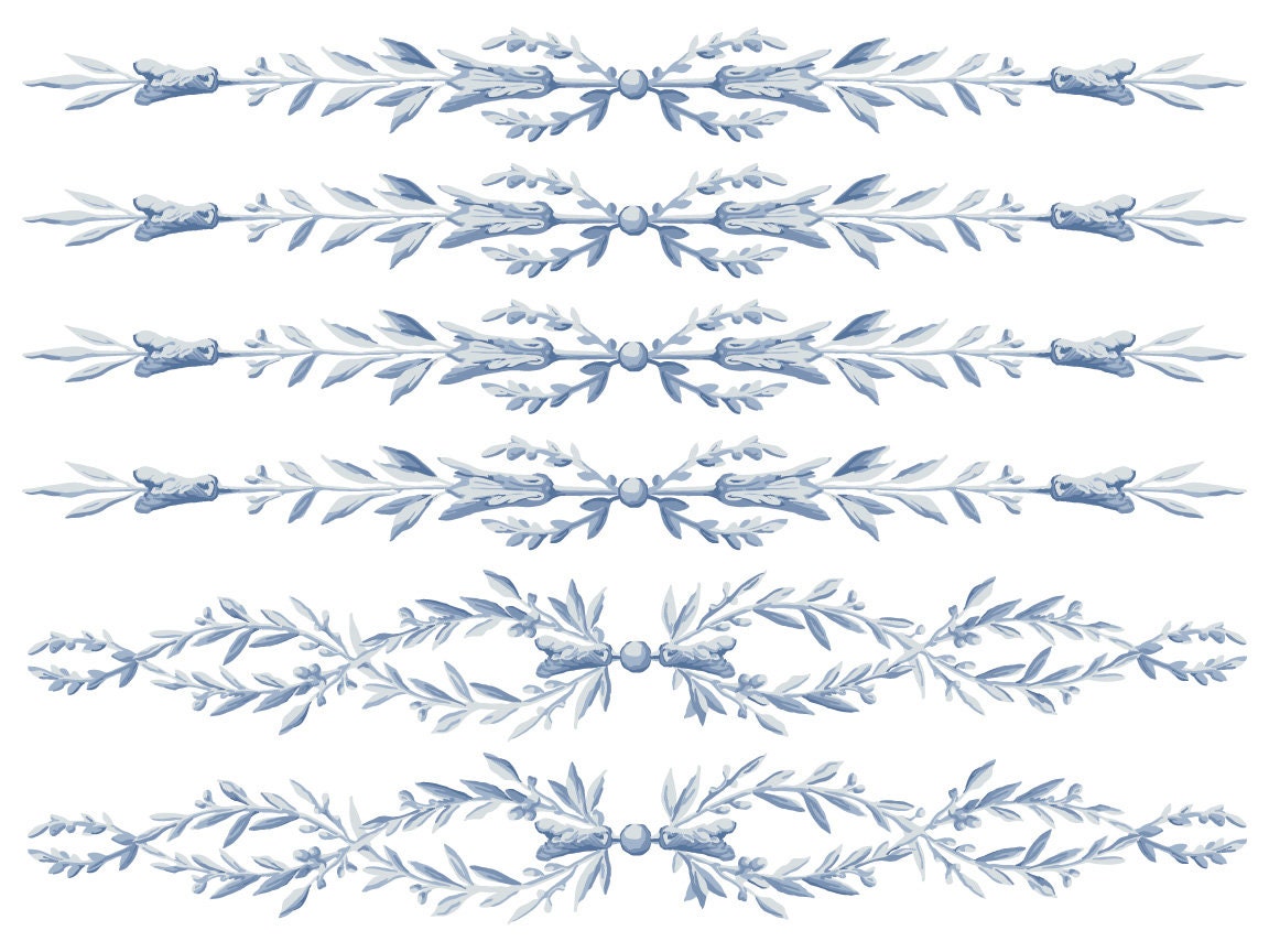 Trompe l'oeil Bleu IOD Paint Inlay by Iron Orchid Design (4) 12 X 16 Sheets - Limited Release