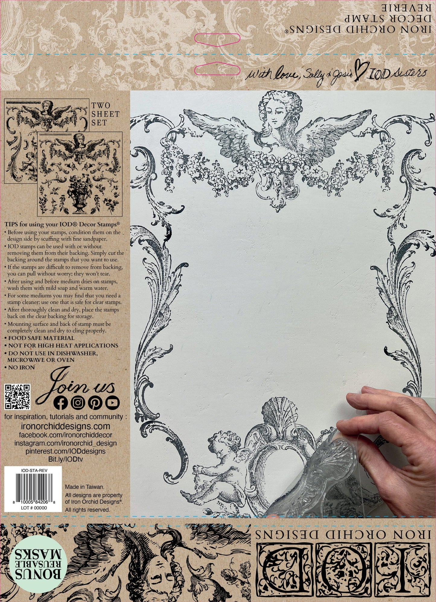Reverie 12 X 12  IOD stamp 2 sheets - by Iron Orchid Designs