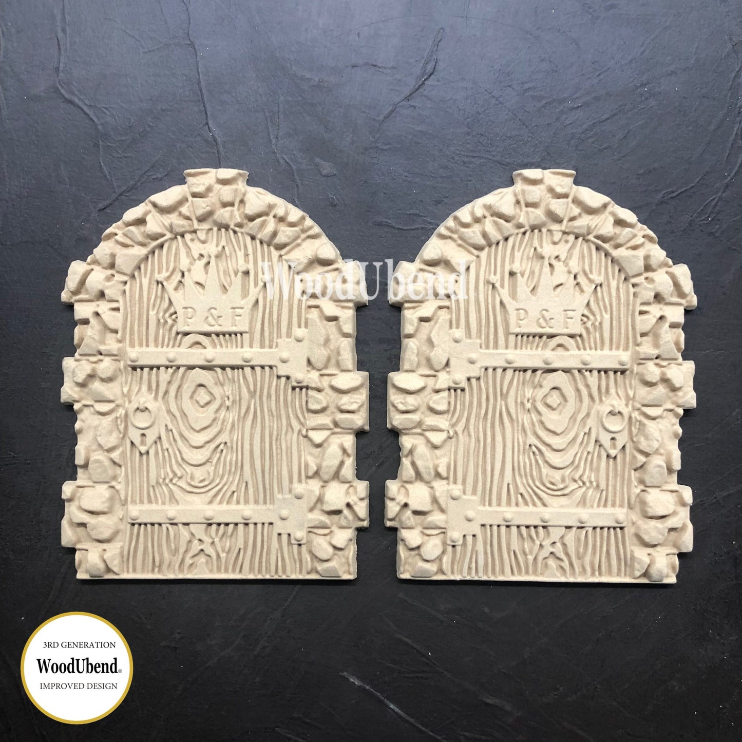 WoodUBend Set of 2 Medieval Doors WUB2279 (7 x 5.2 in)