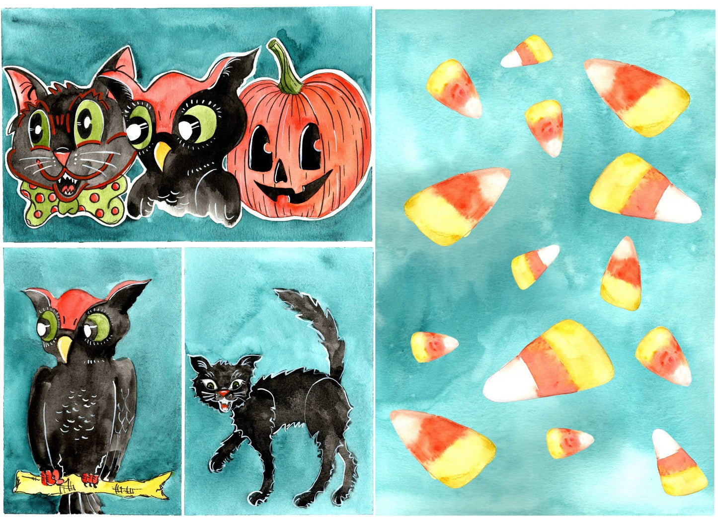 Roycycled Decoupage Paper | Retro Halloween 20" x 29" Sheet