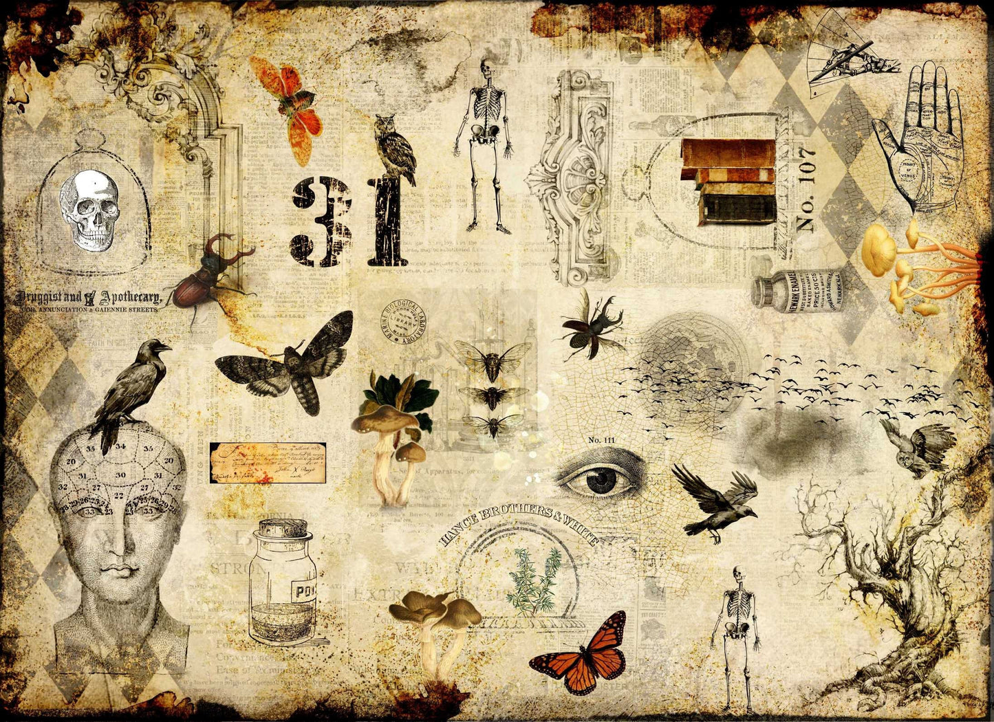 Roycycled Decoupage Paper | Halloween Masterboard II 20" x 29" Sheet