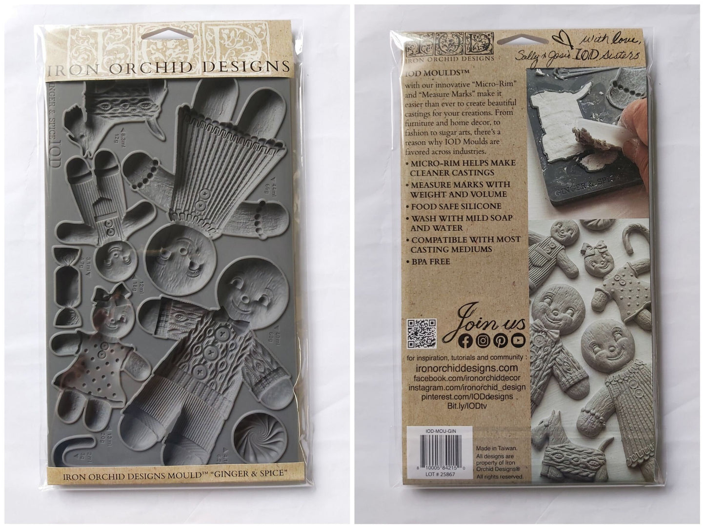 Ginger & Spice IOD décor mould 6 x 10 - by Iron Orchid Designs -Limited Holiday Release