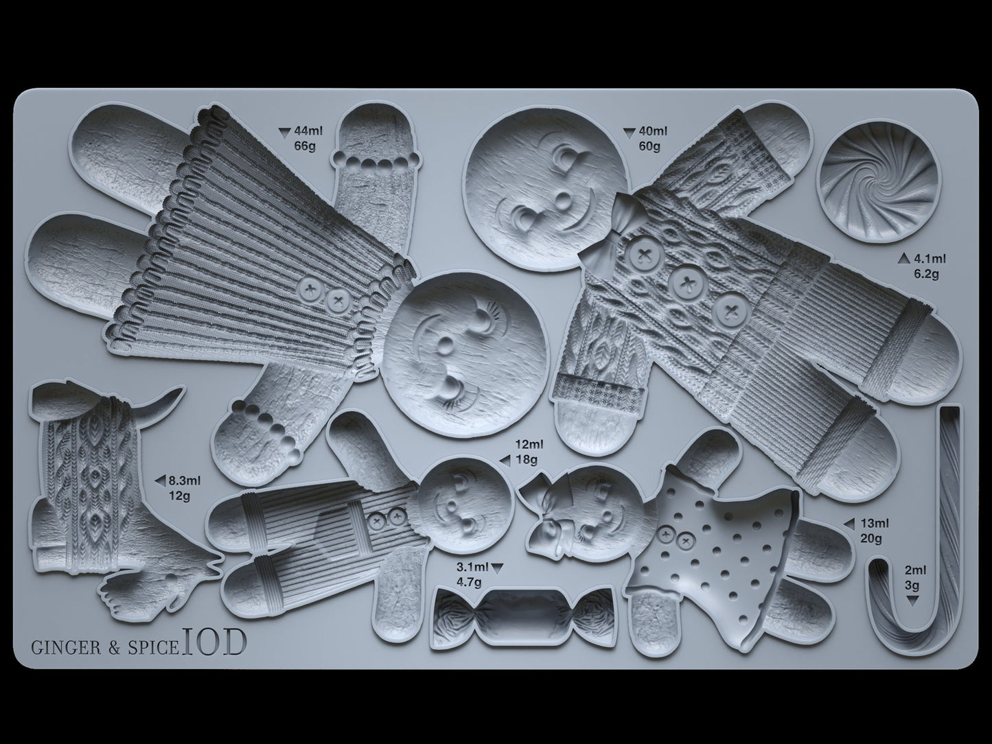 Ginger & Spice IOD décor mould 6 x 10 - by Iron Orchid Designs -Limited Holiday Release