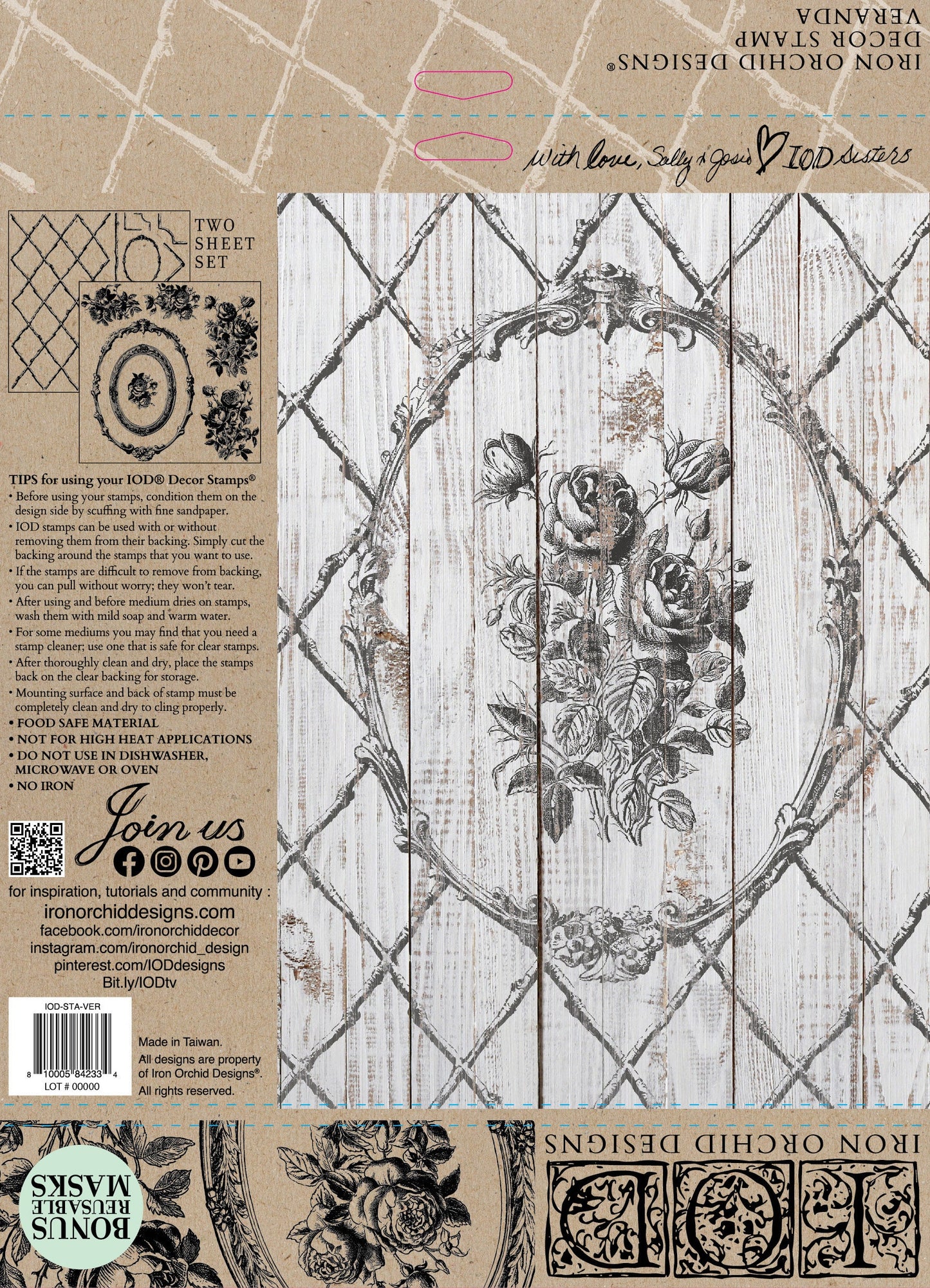 Veranda IOD stamp 2 sheets - by Iron Orchid Designs