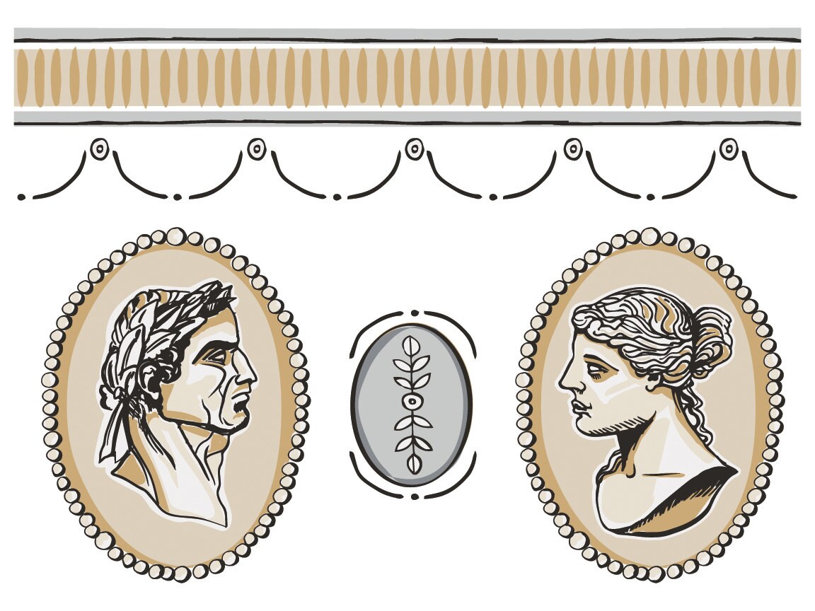 Classic Cameos  IOD Paint Inlay by Iron Orchid Design (8) 12 X 16 Sheets - Limited Release