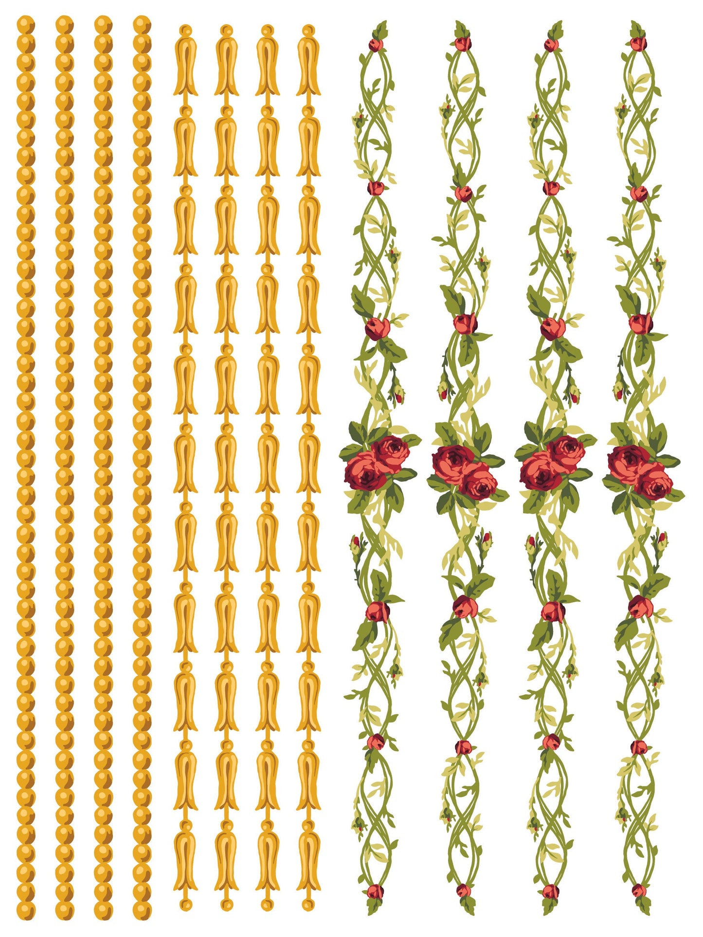Petite Fleur Red IOD Paint Inlay by Iron Orchid Design (4) 12 X 16 Sheets - Limited Release