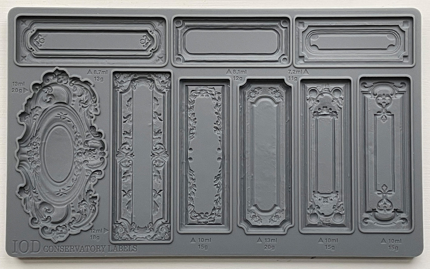 Conservatory Labels IOD décor mould 6 x 10 - by Iron Orchid Designs