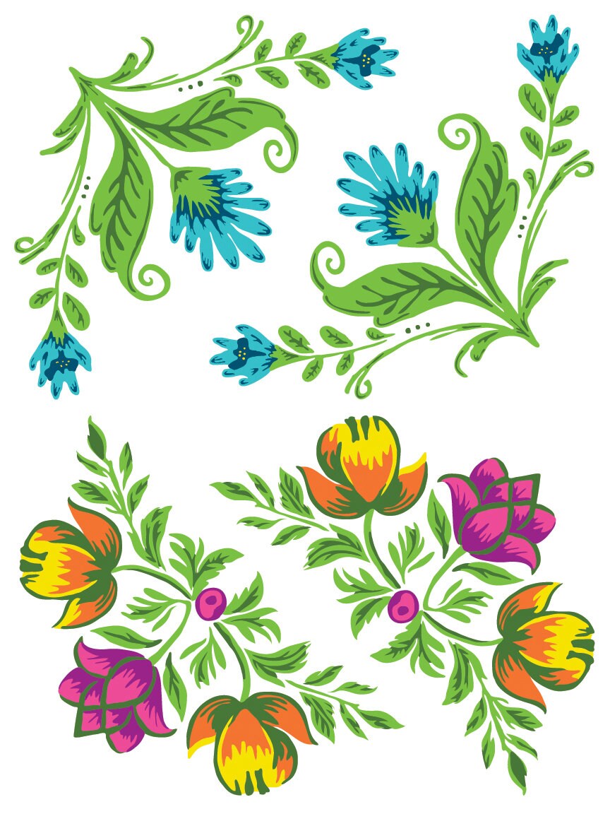 Vida Flora IOD Paint Inlay by Iron Orchid Design (8) 12 X 16 Sheets - Limited Release