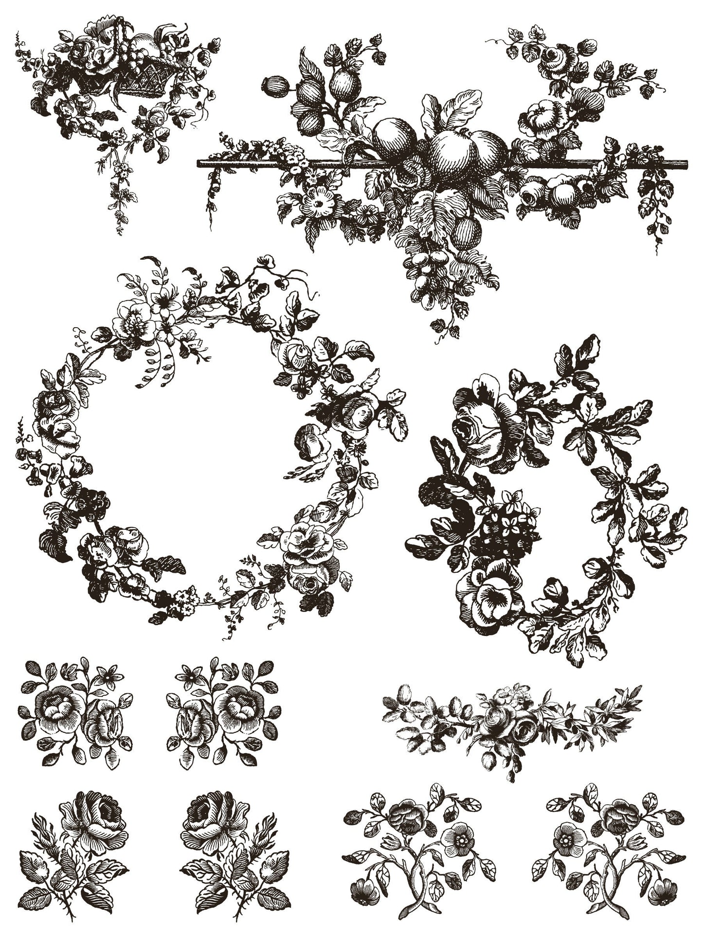 Delft Traditions Noir IOD Paint Inlay by Iron Orchid Design (8) 12 X 16 Sheets - Limited Release