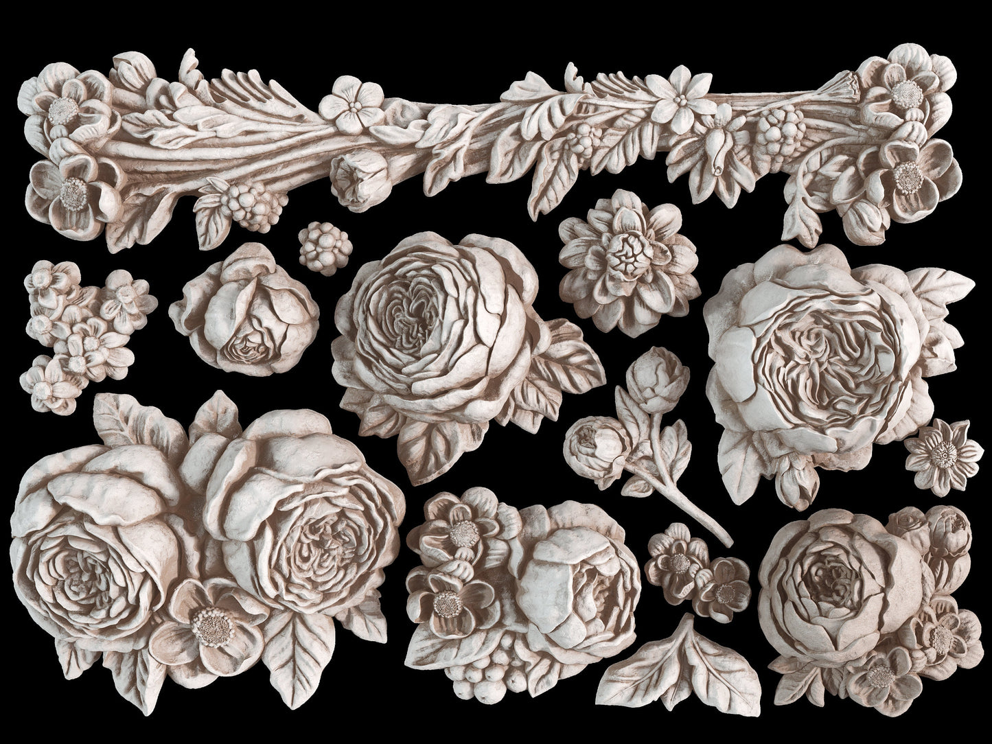 Felicite Mould IOD décor mould 5 x 7 - by Iron Orchid Designs