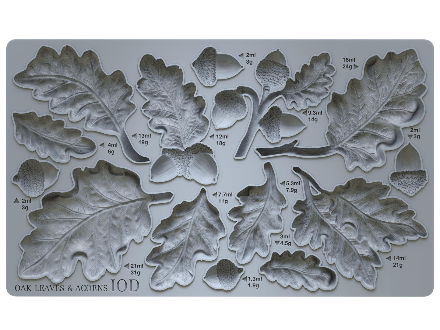 Oak Leaves & Acorns Mould IOD décor mould 6 x 10 - by Iron Orchid Designs