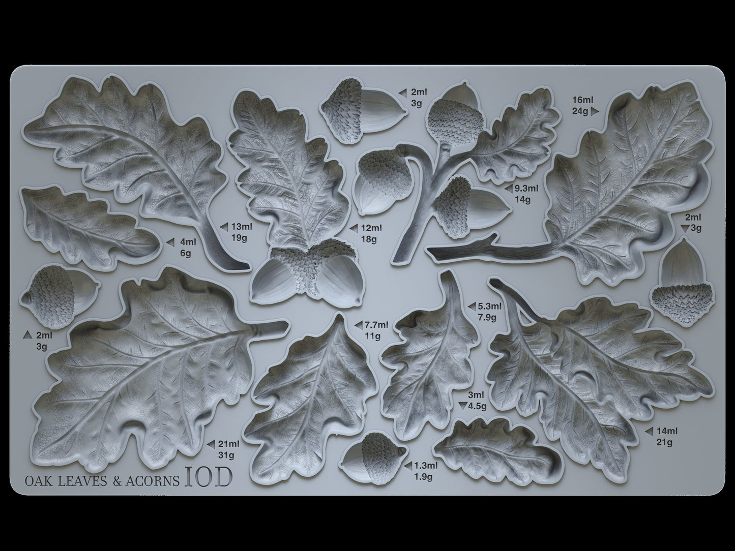Oak Leaves & Acorns Mould IOD décor mould 6 x 10 - by Iron Orchid Designs