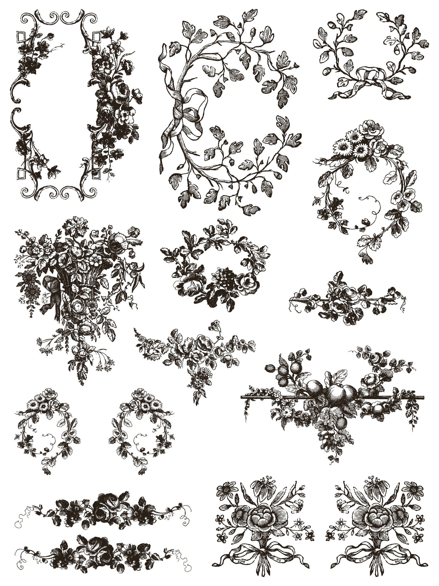 Delft Traditions Noir IOD Paint Inlay by Iron Orchid Design (8) 12 X 16 Sheets - Limited Release