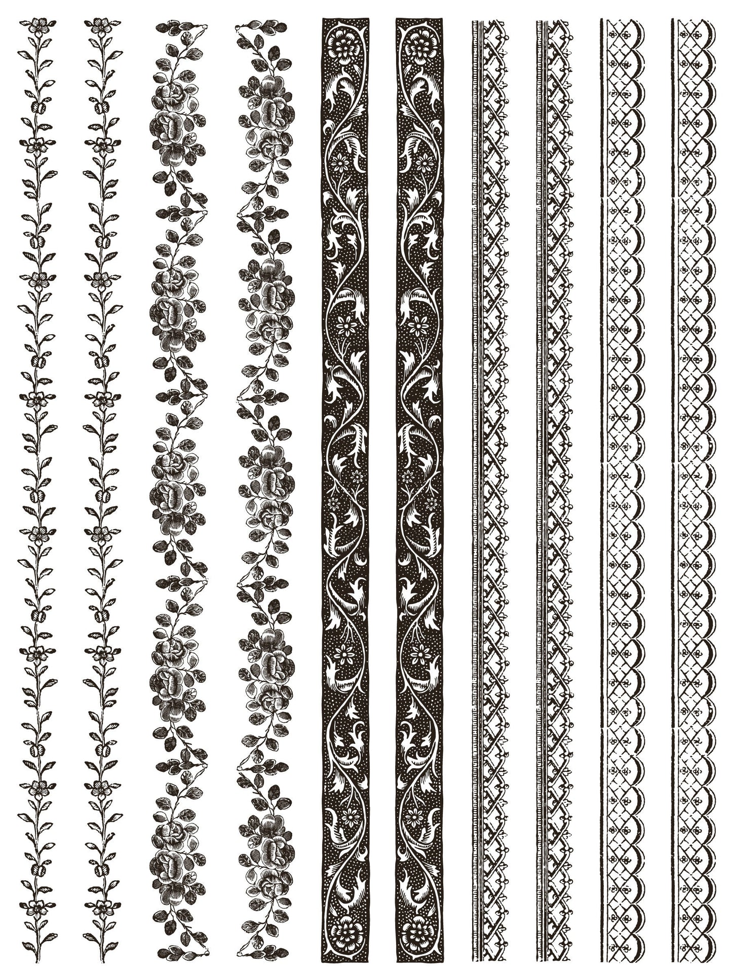 Delft Traditions Noir IOD Paint Inlay by Iron Orchid Design (8) 12 X 16 Sheets - Limited Release