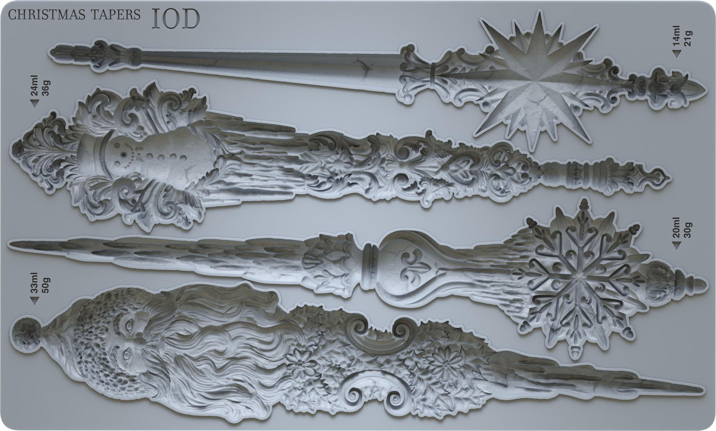 Christmas Tapers IOD décor mould 6 x 10 - by Iron Orchid Designs - Limited Holiday Release