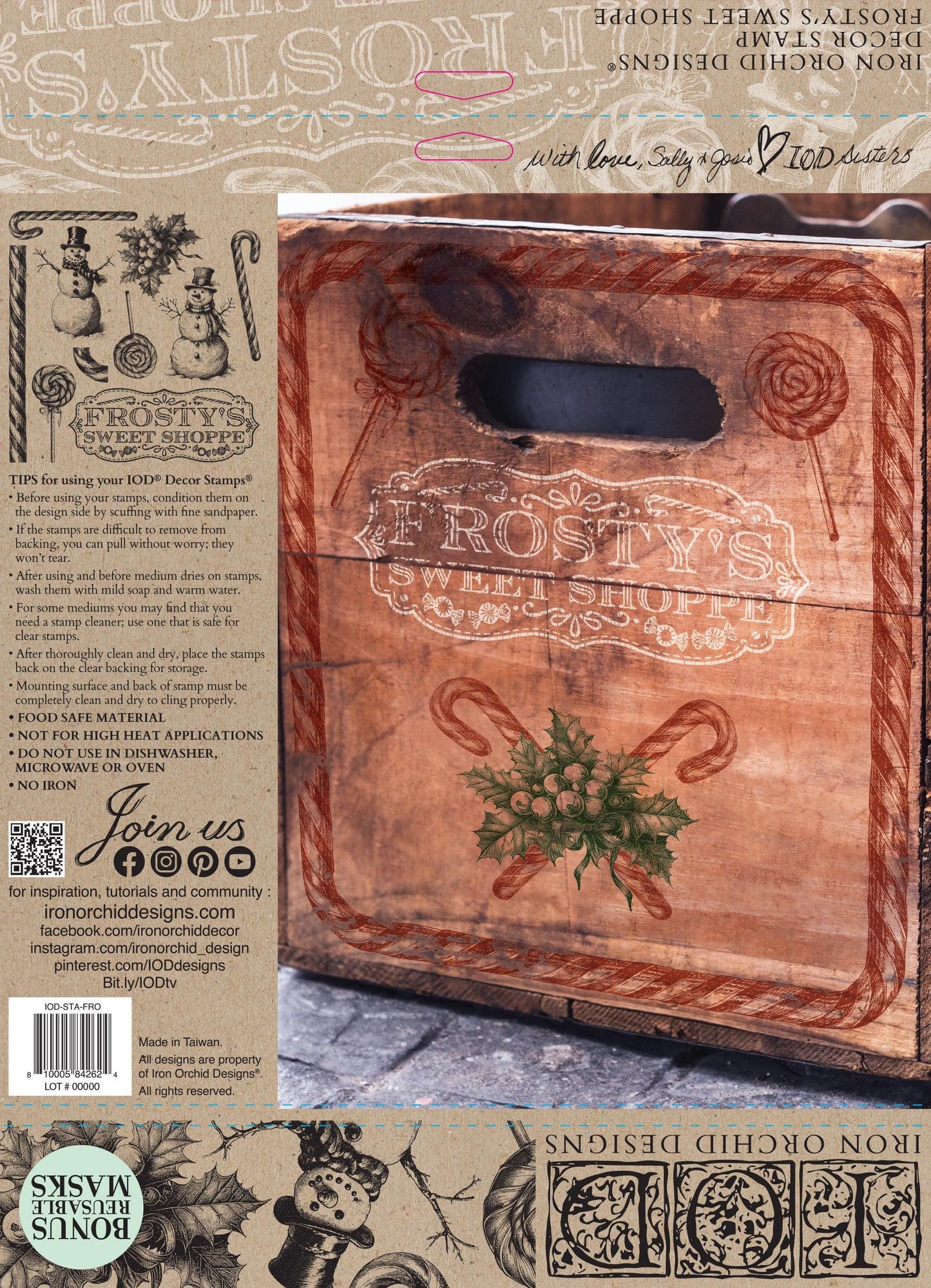 Frosty’s Sweet Shoppe 12 X 12  IOD stamp  - by Iron Orchid Designs -Limited Holiday Release
