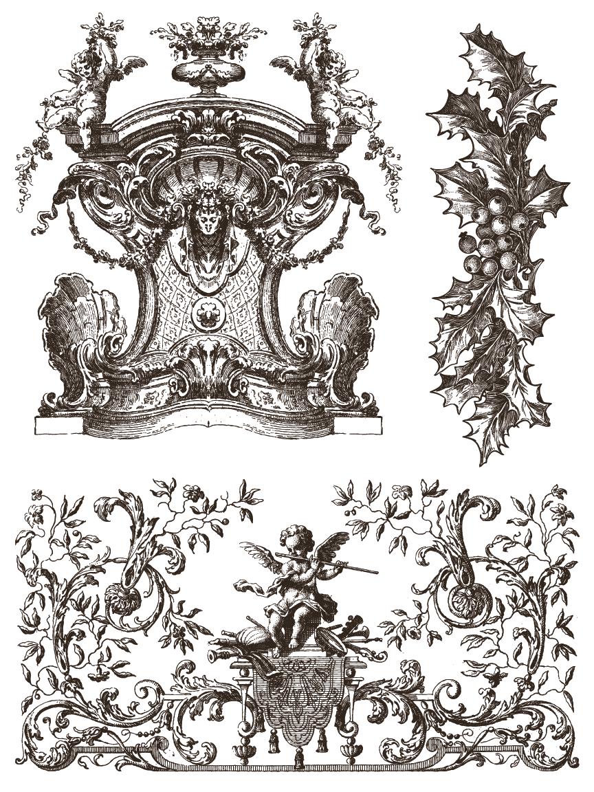Gloria IOD Paint Inlay by Iron Orchid Design (8) 12 X 16 Sheets - Limited Holiday Christmas Release