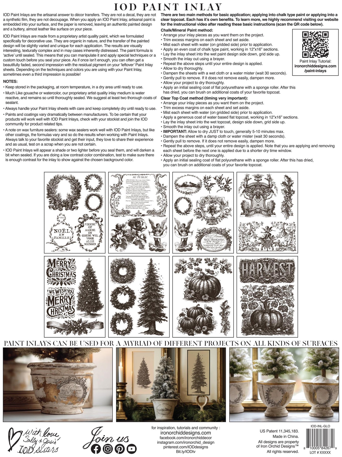 Gloria IOD Paint Inlay by Iron Orchid Design (8) 12 X 16 Sheets - Limited Holiday Christmas Release