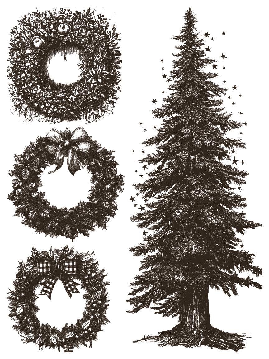 Gloria IOD Paint Inlay by Iron Orchid Design (8) 12 X 16 Sheets - Limited Holiday Christmas Release