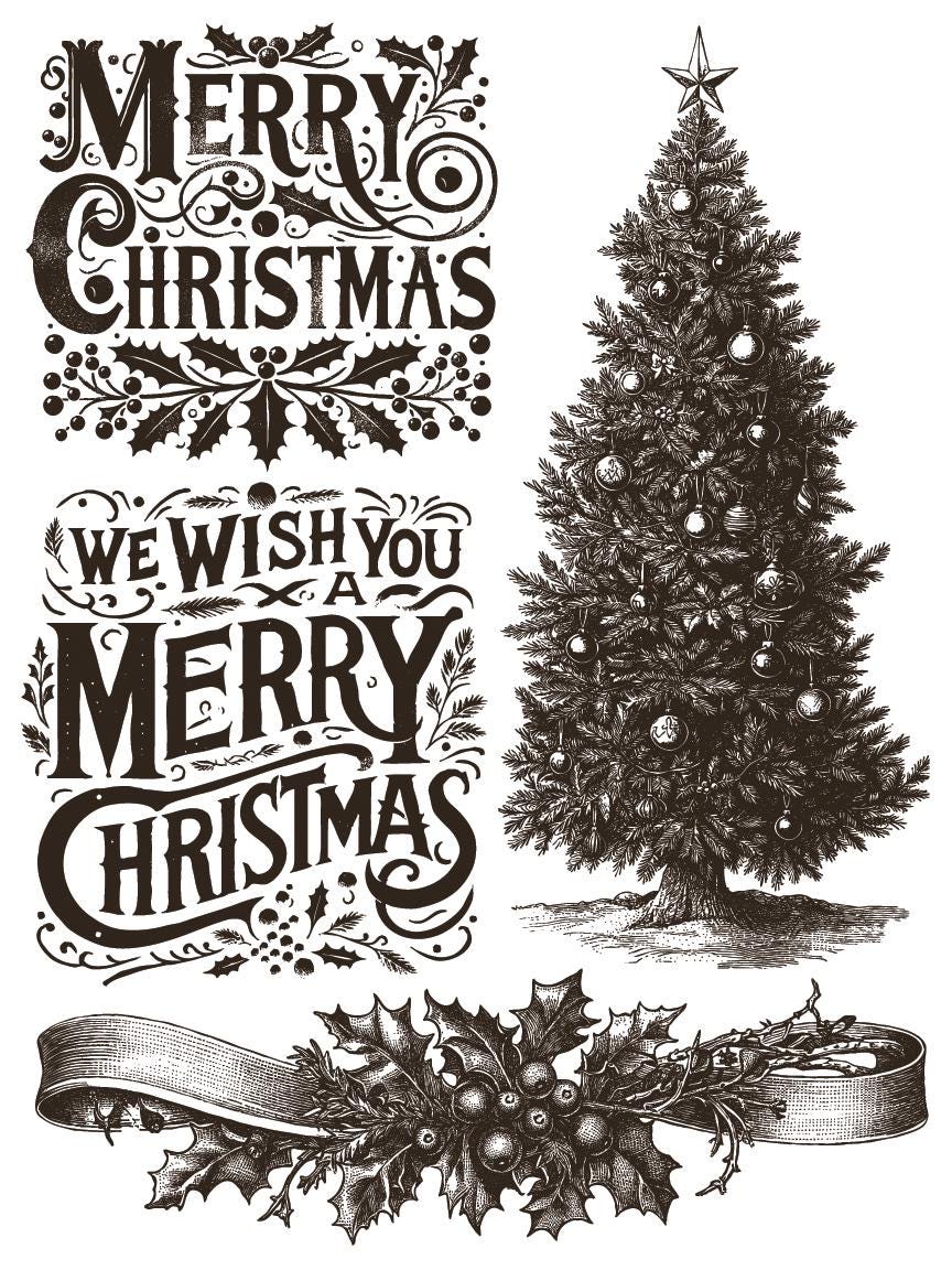 Gloria IOD Paint Inlay by Iron Orchid Design (8) 12 X 16 Sheets - Limited Holiday Christmas Release