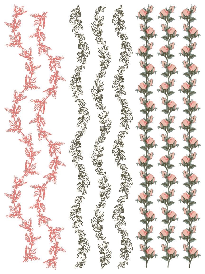 Spring Melody IOD Paint Inlay by Iron Orchid Design (8) 12 X 16 Sheets - Limited Release