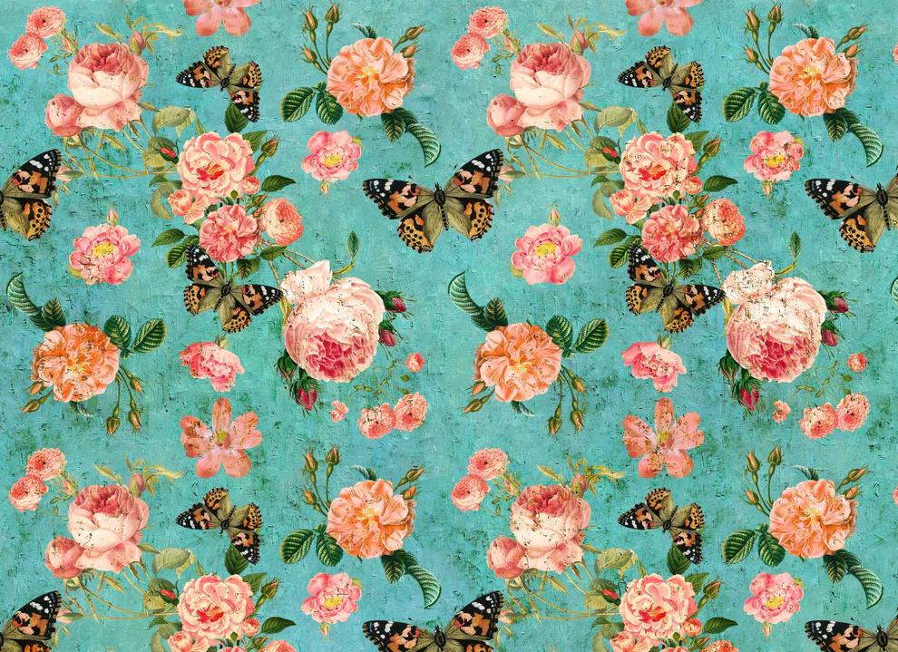 Roycycled Decoupage Paper | Patina Roses 20" x 29" Sheet