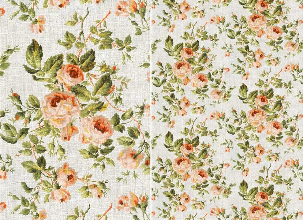 Roycycled Decoupage Paper | Burlap Roses 20" x 29" Sheet