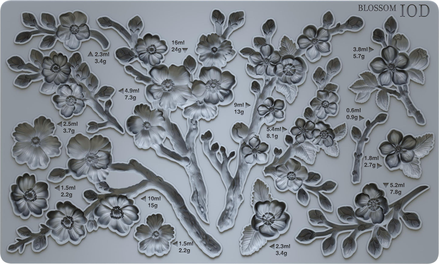 Blossom IOD décor mould 6 x 10 - by Iron Orchid Designs