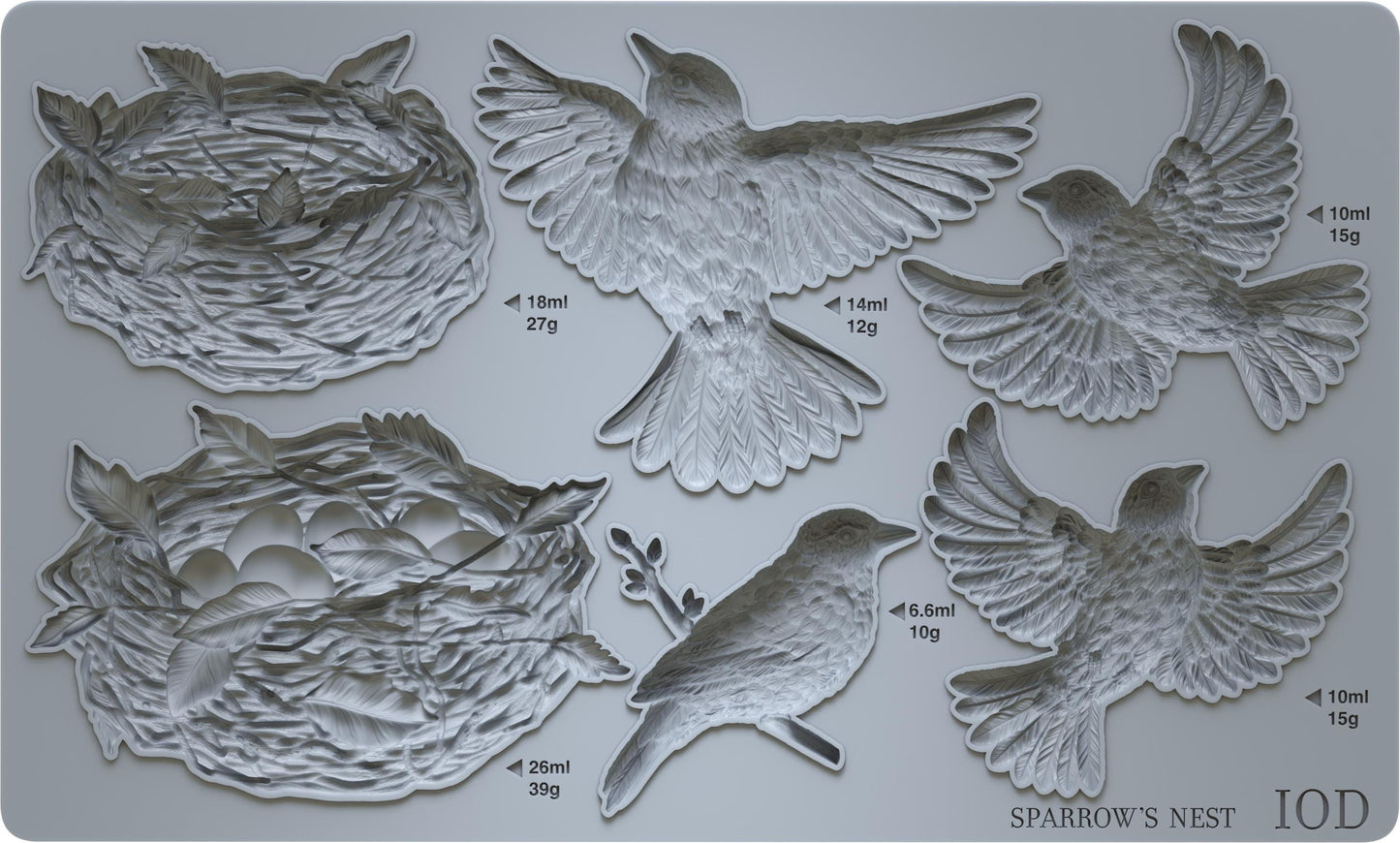 Sparrows Nest IOD décor mould 6 x 10 - by Iron Orchid Designs - New Release