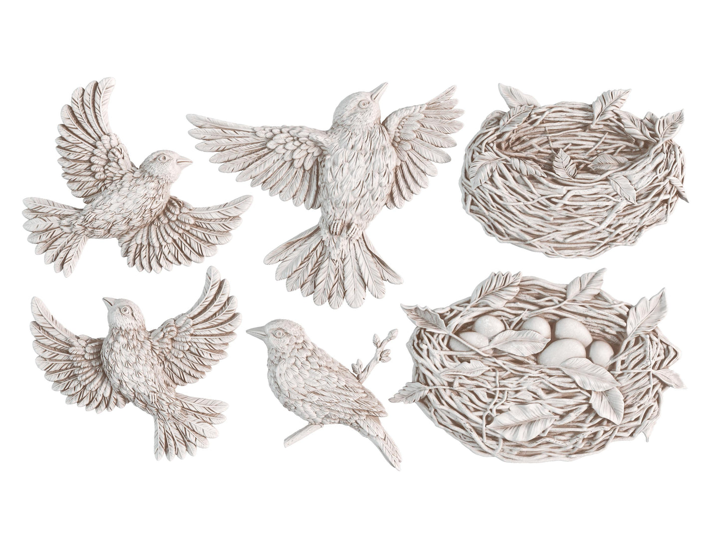 Sparrows Nest IOD décor mould 6 x 10 - by Iron Orchid Designs - New Release