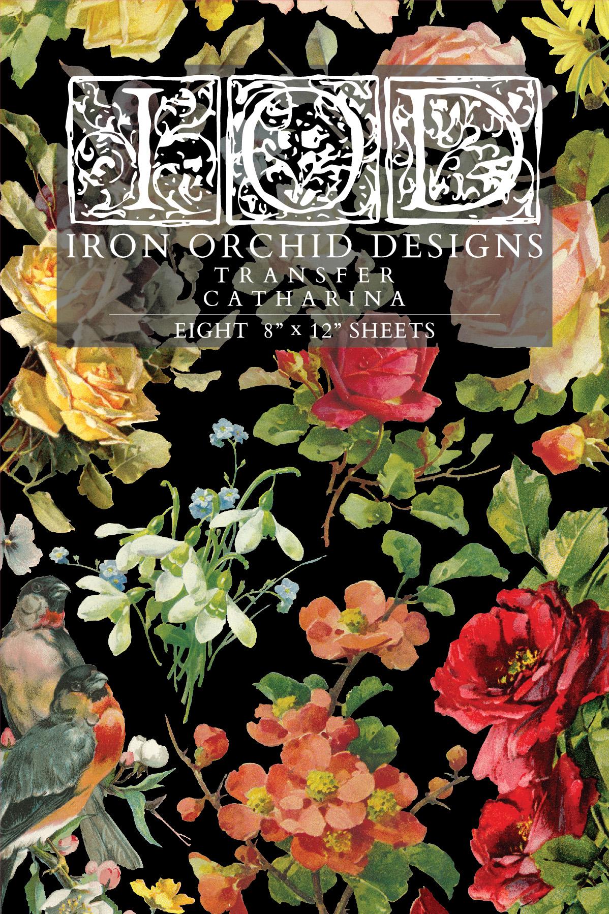 Catharina IOD Transfer Pad with (8) 8 x 12 Sheets by Iron Orchid Designs Rub-On Furniture Transfer Decal