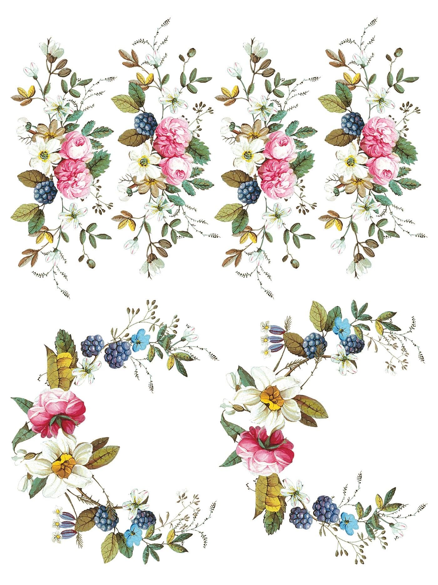Lost Garden IOD Transfer Pad with (8) 12 X 16 Sheets by Iron Orchid Designs Rub-On Furniture Transfer Decal - New Release