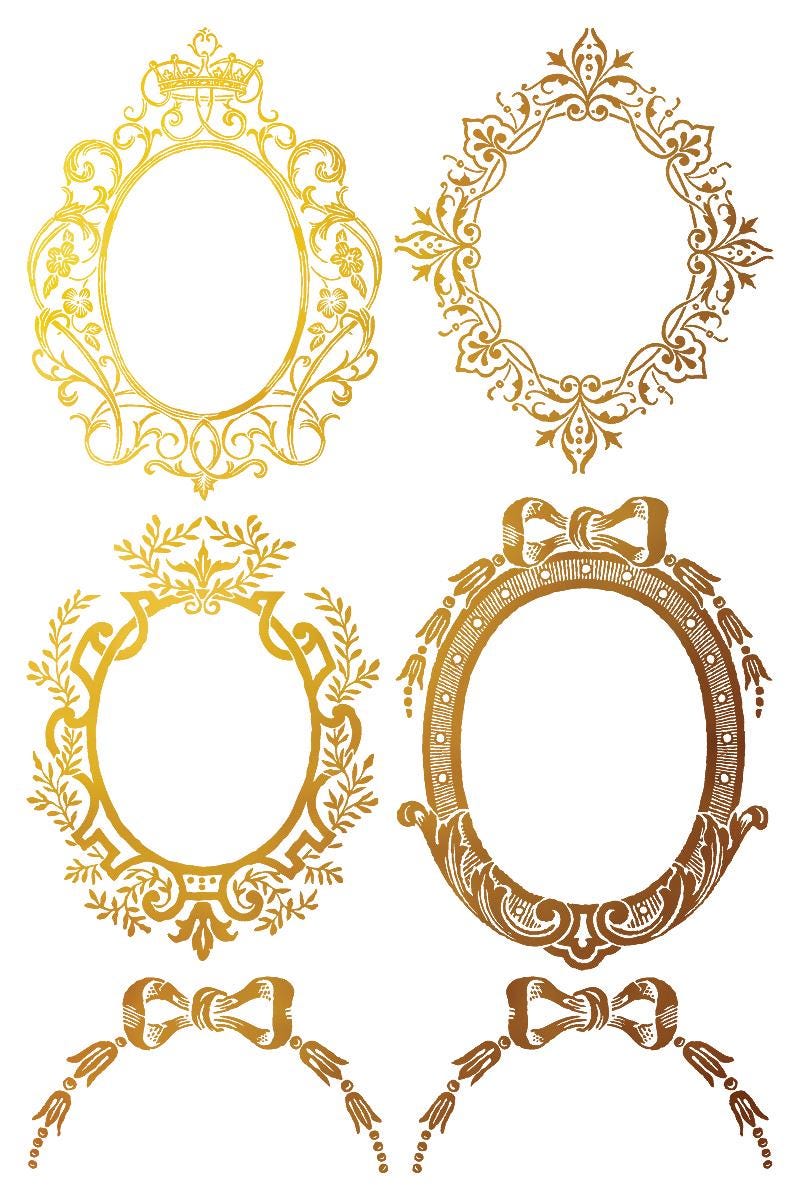 Petits Ornements IOD Gold Foil Transfer Pad with (8) 8 x 12 Sheets by Iron Orchid Designs Rub-On Furniture Transfer Decal