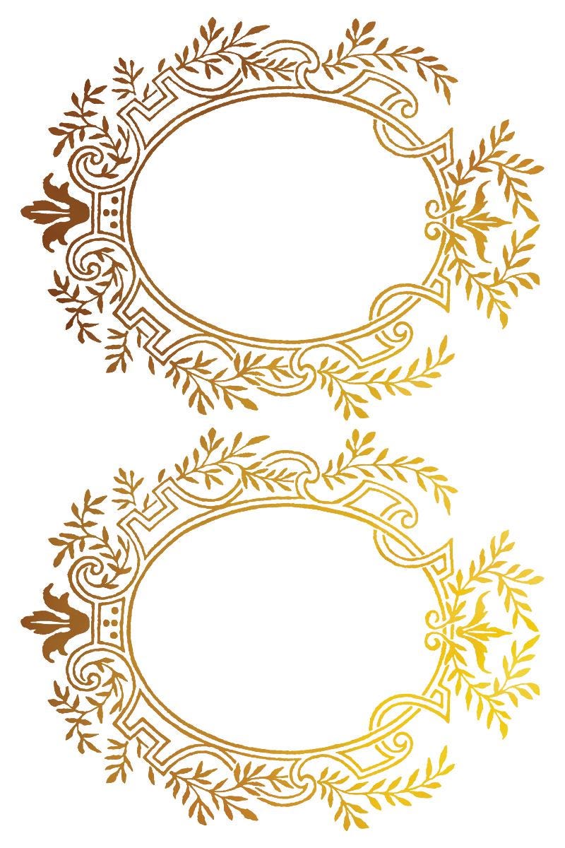 Petits Ornements IOD Gold Foil Transfer Pad with (8) 8 x 12 Sheets by Iron Orchid Designs Rub-On Furniture Transfer Decal