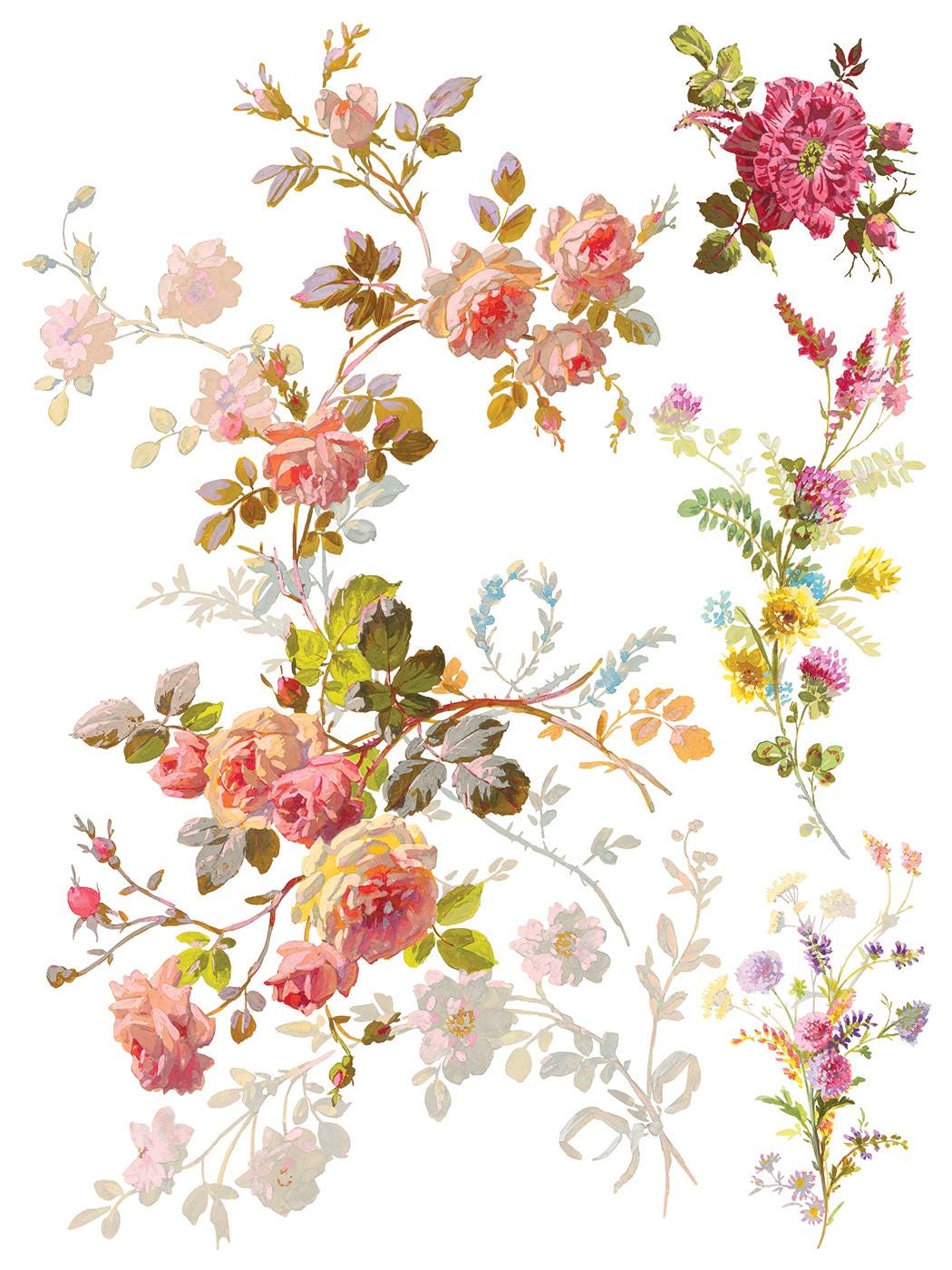 Saint Germain IOD Transfer Pad with (8) 12 X 16 Sheets by Iron Orchid Designs Rub-On Furniture Transfer Decal