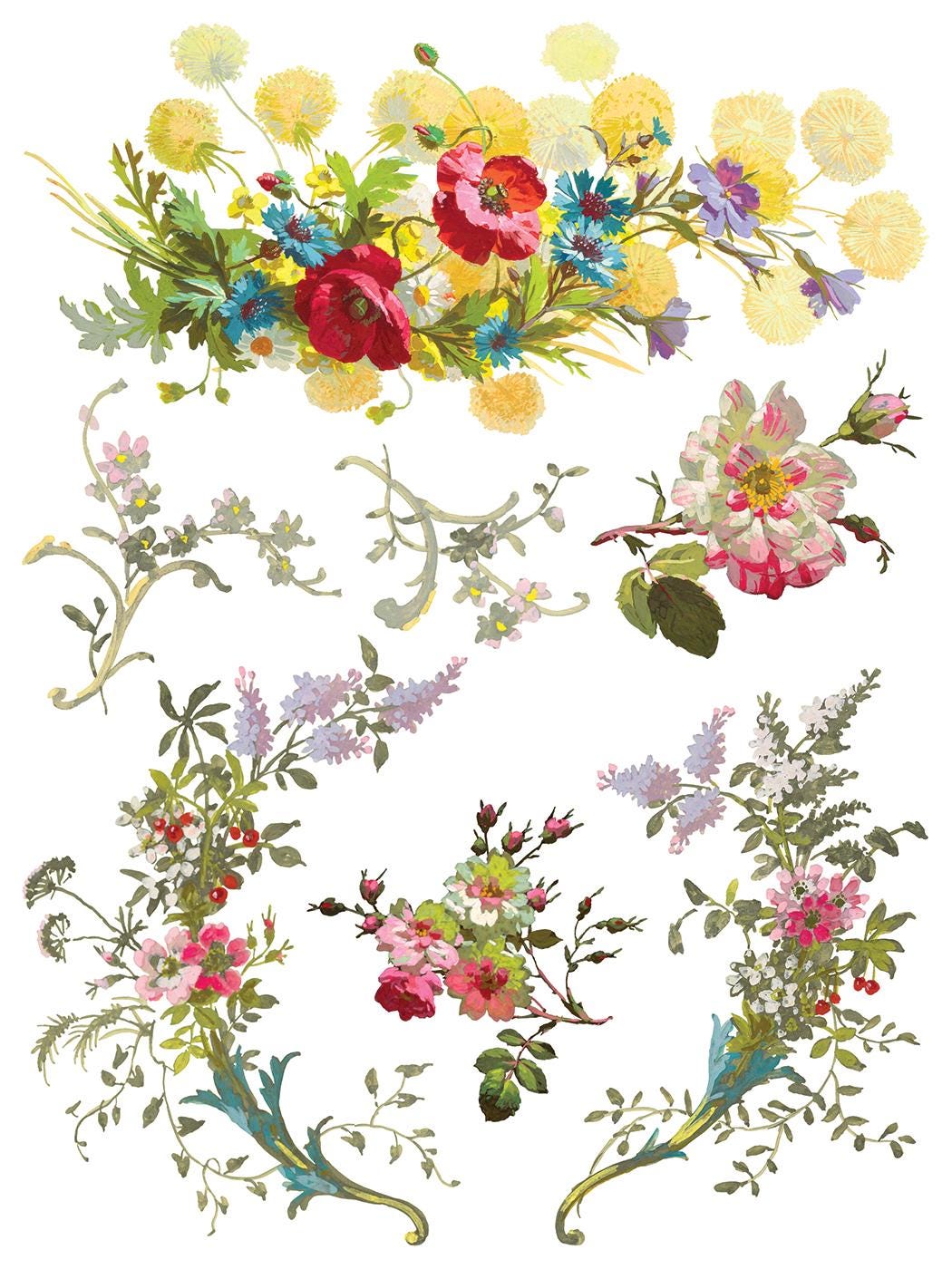 Saint Germain IOD Transfer Pad with (8) 12 X 16 Sheets by Iron Orchid Designs Rub-On Furniture Transfer Decal