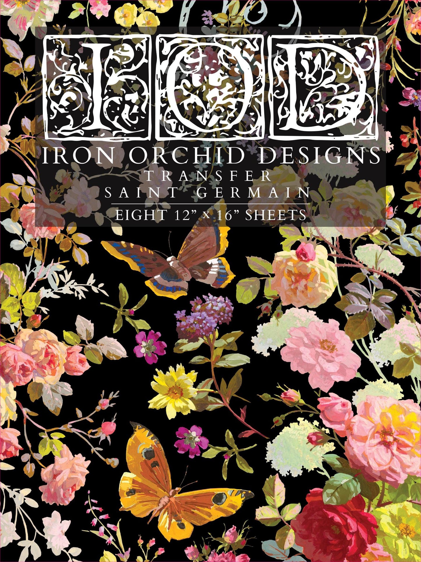 Saint Germain IOD Transfer Pad with (8) 12 X 16 Sheets by Iron Orchid Designs Rub-On Furniture Transfer Decal