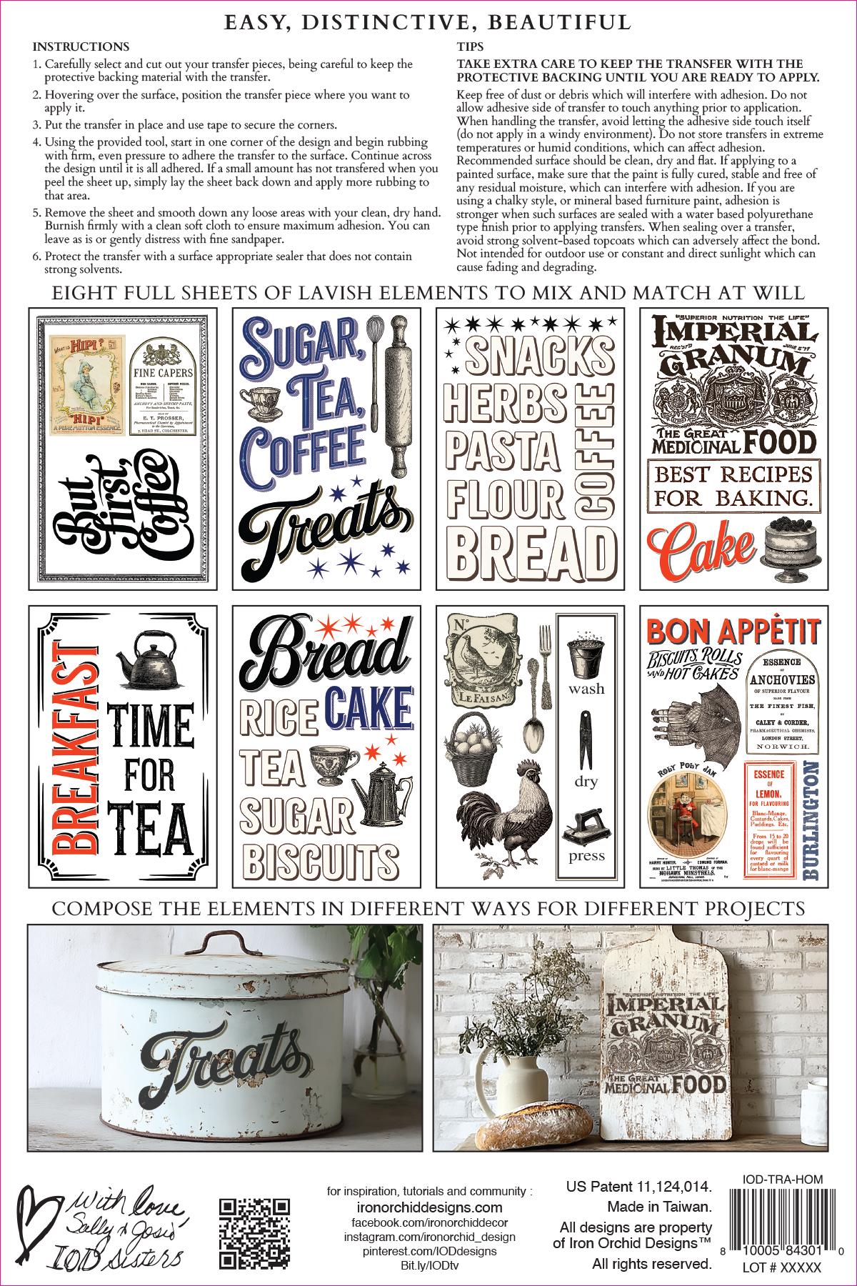 Home Sweet Home IOD Transfer Pad with (8) 8 x 12 Sheets by Iron Orchid Designs Rub-On Furniture Transfer Decal
