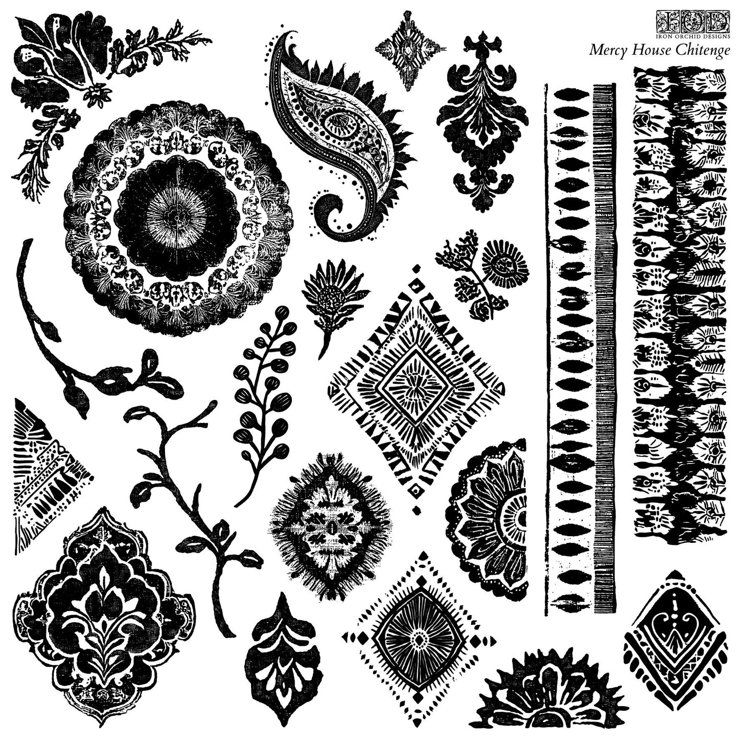 Mercy House Chitenge 12 x 12 IOD stamp - by Iron Orchid Designs