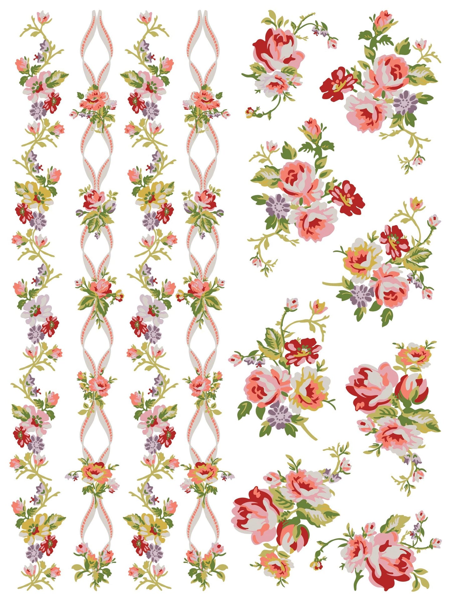 Ditsy Blooms IOD Paint Inlay by Iron Orchid Design (8) 12 X 16 Sheets Limited Release
